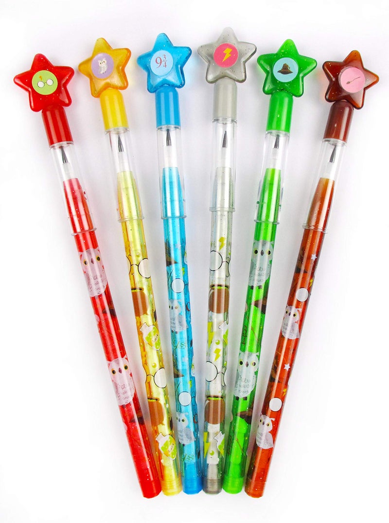 TINYMILLS 24 Pcs Wizard Multi Point Stackable Push Pencil Assortment with Eraser for Wizard Birthday Party Favor Prize Carnival Goodie Bag Stuffers Classroom Rewards Pinata Fillers - Image 2